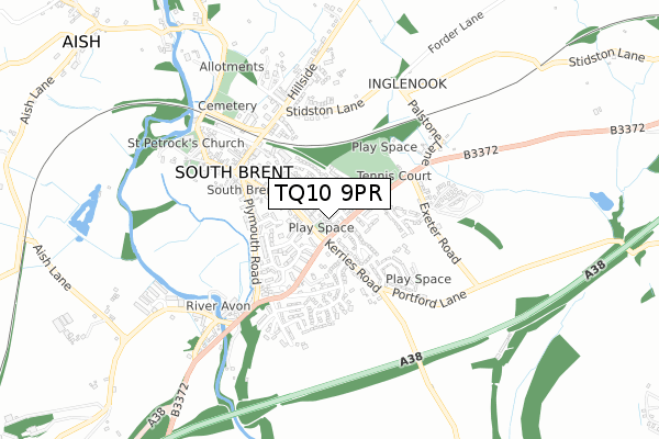 TQ10 9PR map - small scale - OS Open Zoomstack (Ordnance Survey)