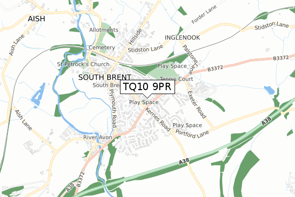 TQ10 9PR map - small scale - OS Open Zoomstack (Ordnance Survey) TQ10 9PR map - small scale - OS Open Zoomstack (Ordnance Survey)