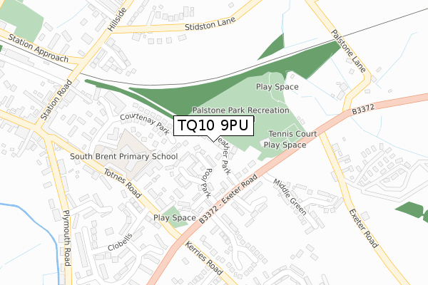 TQ10 9PU map - large scale - OS Open Zoomstack (Ordnance Survey)