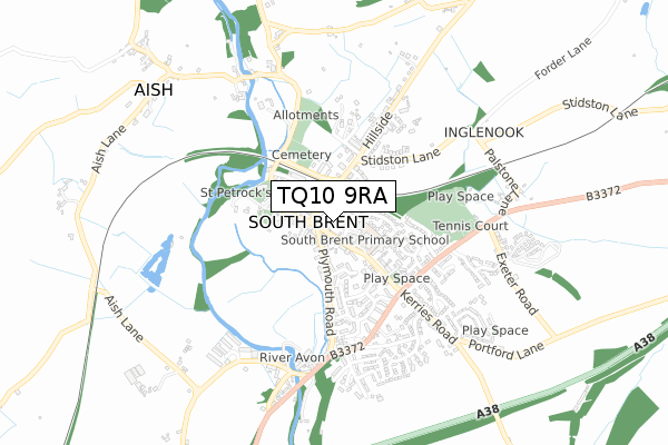 TQ10 9RA map - small scale - OS Open Zoomstack (Ordnance Survey)