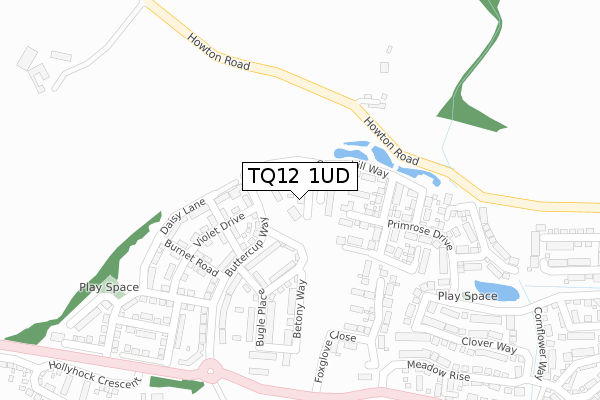 TQ12 1UD map - large scale - OS Open Zoomstack (Ordnance Survey)