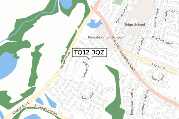 TQ12 3QZ map - large scale - OS Open Zoomstack (Ordnance Survey) TQ12 3QZ map - large scale - OS Open Zoomstack (Ordnance Survey)