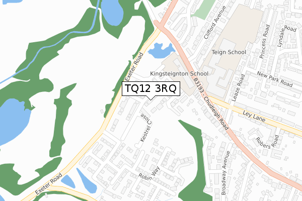 TQ12 3RQ map - large scale - OS Open Zoomstack (Ordnance Survey)