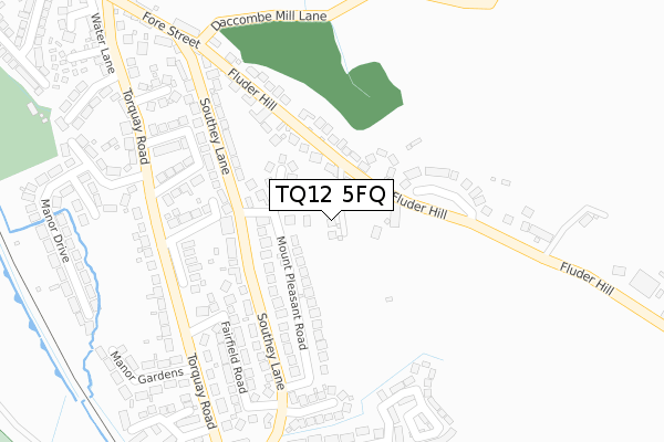 TQ12 5FQ map - large scale - OS Open Zoomstack (Ordnance Survey)