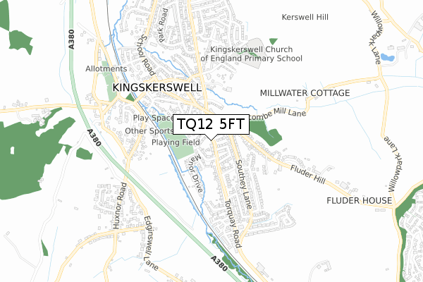 TQ12 5FT map - small scale - OS Open Zoomstack (Ordnance Survey)