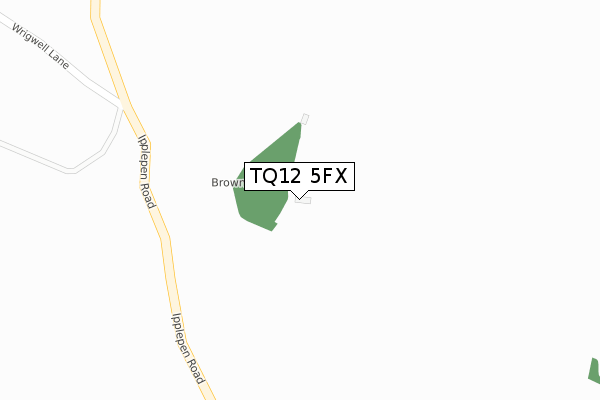TQ12 5FX map - large scale - OS Open Zoomstack (Ordnance Survey)
