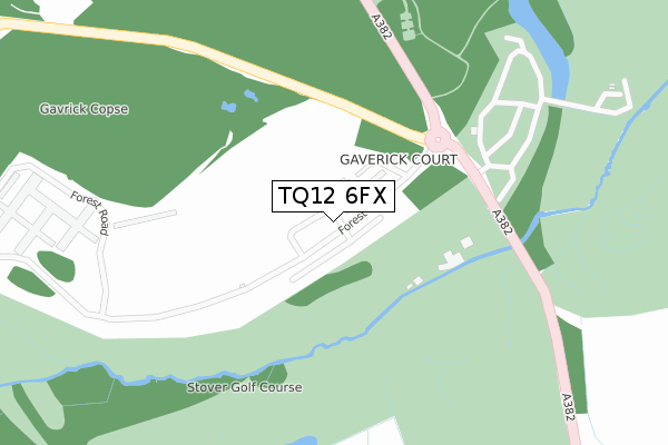 TQ12 6FX map - large scale - OS Open Zoomstack (Ordnance Survey)