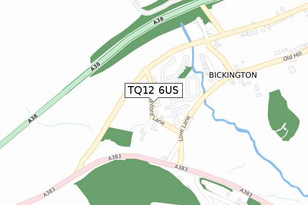 TQ12 6US map - large scale - OS Open Zoomstack (Ordnance Survey) TQ12 6US map - large scale - OS Open Zoomstack (Ordnance Survey)
