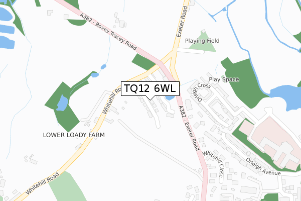 TQ12 6WL map - large scale - OS Open Zoomstack (Ordnance Survey)