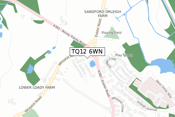 TQ12 6WN map - large scale - OS Open Zoomstack (Ordnance Survey)