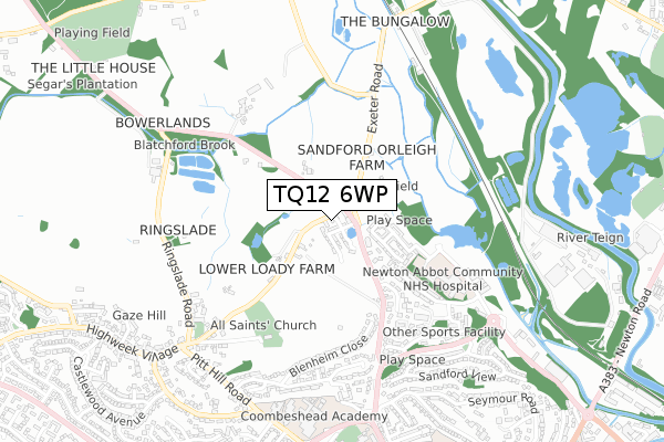 TQ12 6WP map - small scale - OS Open Zoomstack (Ordnance Survey) TQ12 6WP map - small scale - OS Open Zoomstack (Ordnance Survey)