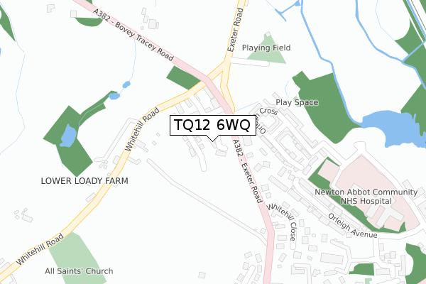 TQ12 6WQ map - large scale - OS Open Zoomstack (Ordnance Survey)