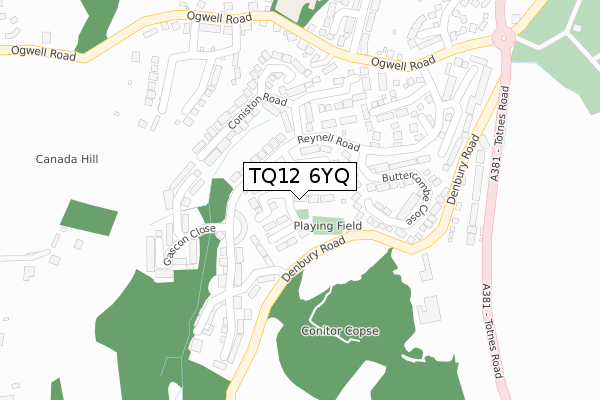 TQ12 6YQ map - large scale - OS Open Zoomstack (Ordnance Survey) TQ12 6YQ map - large scale - OS Open Zoomstack (Ordnance Survey)