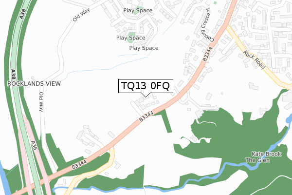 TQ13 0FQ map - large scale - OS Open Zoomstack (Ordnance Survey)