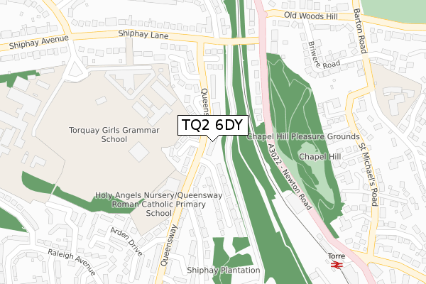 TQ2 6DY map - large scale - OS Open Zoomstack (Ordnance Survey)