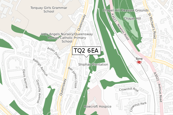 TQ2 6EA map - large scale - OS Open Zoomstack (Ordnance Survey)