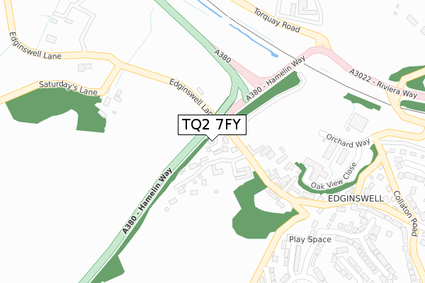 TQ2 7FY map - large scale - OS Open Zoomstack (Ordnance Survey)