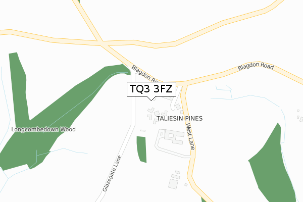 TQ3 3FZ map - large scale - OS Open Zoomstack (Ordnance Survey)