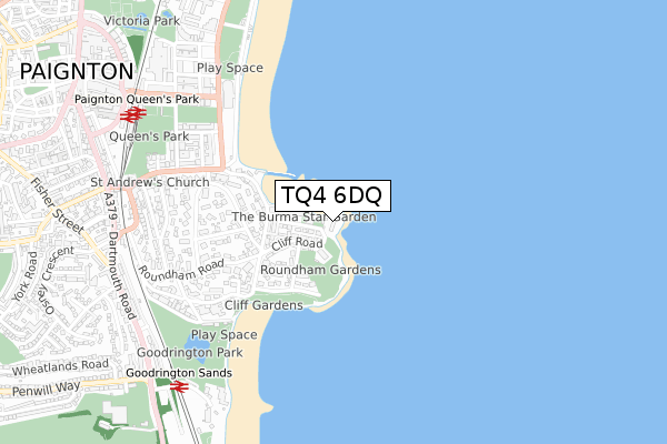 TQ4 6DQ map - small scale - OS Open Zoomstack (Ordnance Survey)