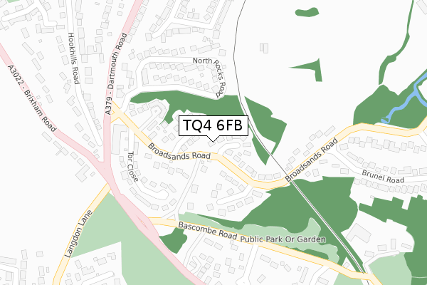TQ4 6FB map - large scale - OS Open Zoomstack (Ordnance Survey)