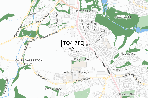 TQ4 7FQ map - small scale - OS Open Zoomstack (Ordnance Survey)