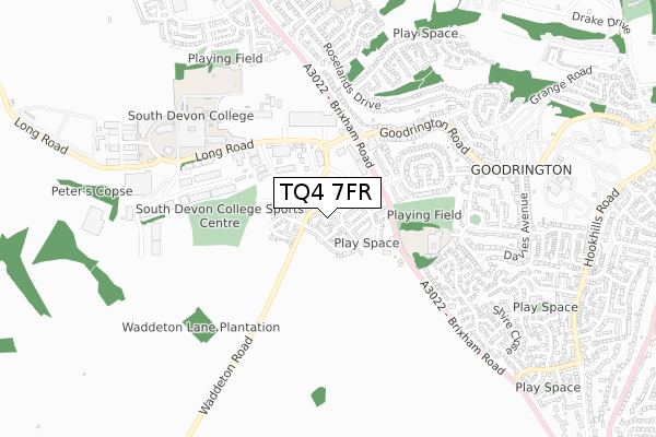 TQ4 7FR map - small scale - OS Open Zoomstack (Ordnance Survey) TQ4 7FR map - small scale - OS Open Zoomstack (Ordnance Survey)