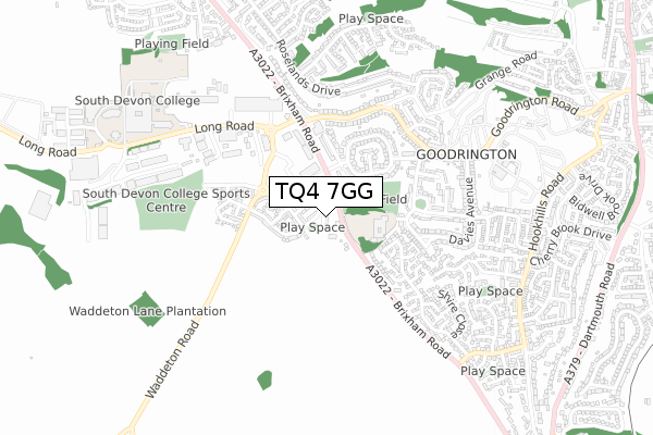 TQ4 7GG map - small scale - OS Open Zoomstack (Ordnance Survey) TQ4 7GG map - small scale - OS Open Zoomstack (Ordnance Survey)