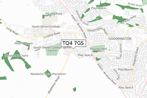 TQ4 7GS map - small scale - OS Open Zoomstack (Ordnance Survey) TQ4 7GS map - small scale - OS Open Zoomstack (Ordnance Survey)