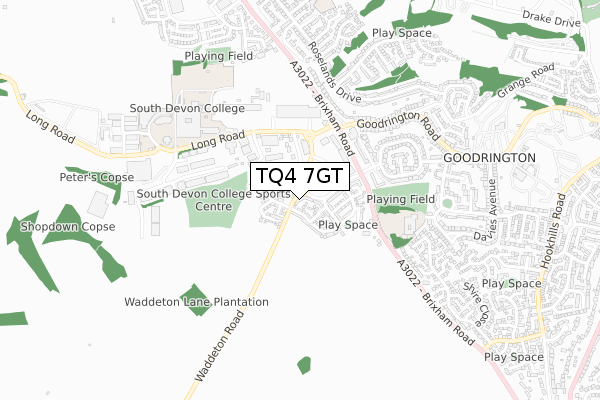 TQ4 7GT map - small scale - OS Open Zoomstack (Ordnance Survey) TQ4 7GT map - small scale - OS Open Zoomstack (Ordnance Survey)
