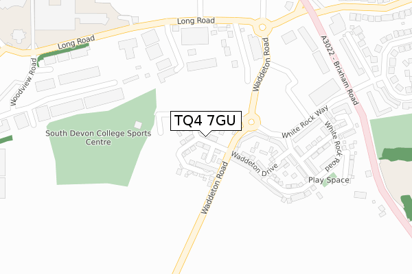 TQ4 7GU map - large scale - OS Open Zoomstack (Ordnance Survey)