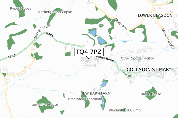 TQ4 7PZ map - small scale - OS Open Zoomstack (Ordnance Survey)
