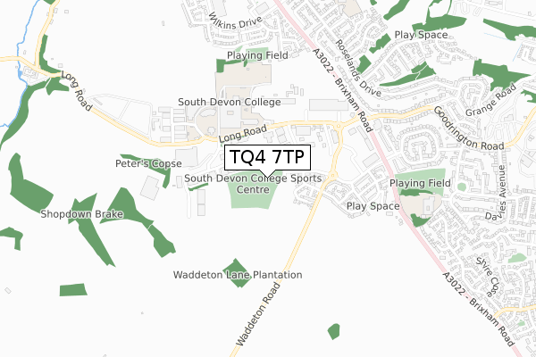 TQ4 7TP map - small scale - OS Open Zoomstack (Ordnance Survey)