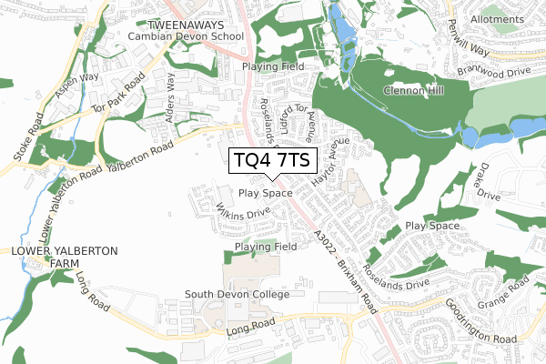 TQ4 7TS map - small scale - OS Open Zoomstack (Ordnance Survey) TQ4 7TS map - small scale - OS Open Zoomstack (Ordnance Survey)