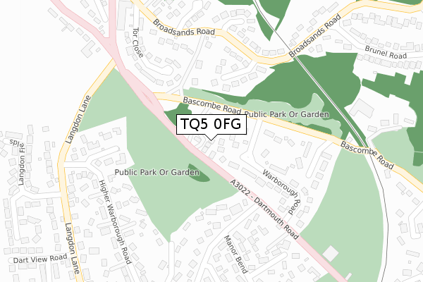 TQ5 0FG map - large scale - OS Open Zoomstack (Ordnance Survey)