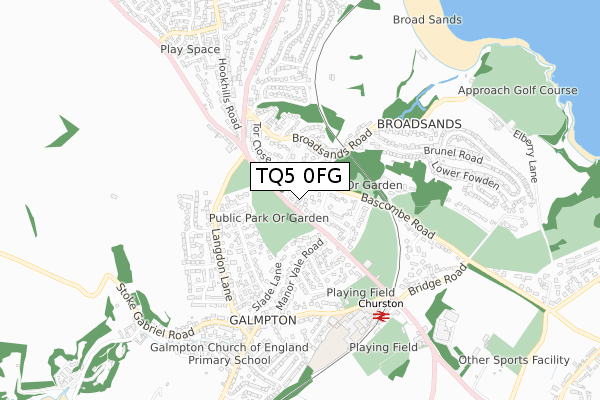 TQ5 0FG map - small scale - OS Open Zoomstack (Ordnance Survey)