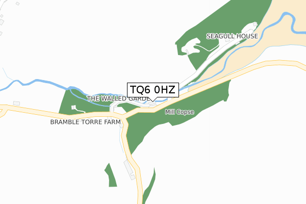 TQ6 0HZ map - large scale - OS Open Zoomstack (Ordnance Survey)