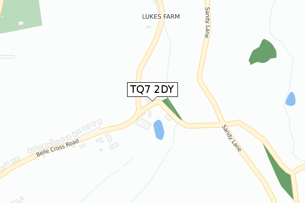 TQ7 2DY map - large scale - OS Open Zoomstack (Ordnance Survey)