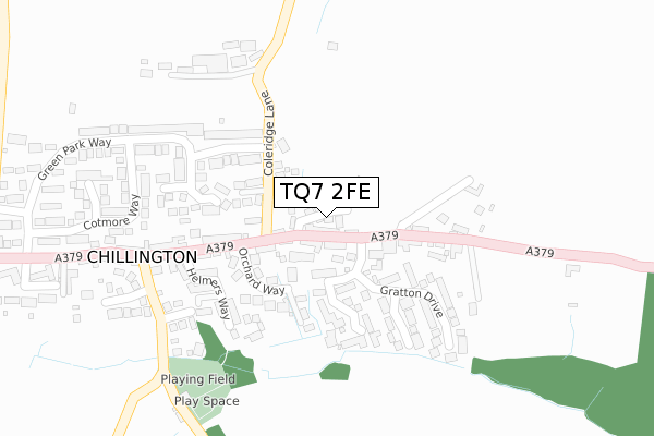 TQ7 2FE map - large scale - OS Open Zoomstack (Ordnance Survey)