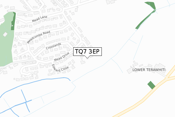 TQ7 3EP map - large scale - OS Open Zoomstack (Ordnance Survey)