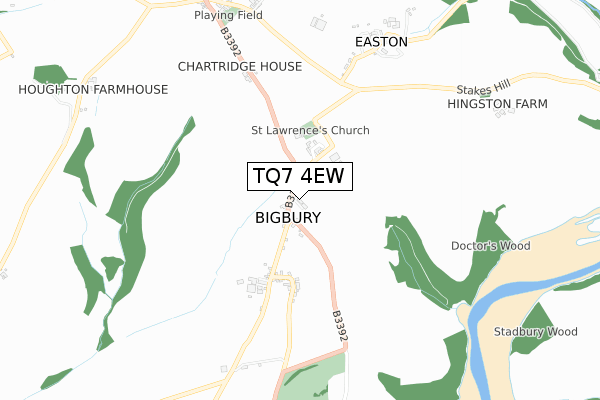 TQ7 4EW map - small scale - OS Open Zoomstack (Ordnance Survey)