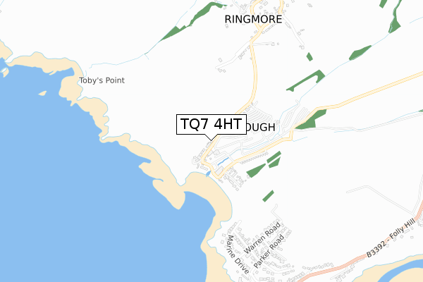 TQ7 4HT map - small scale - OS Open Zoomstack (Ordnance Survey)