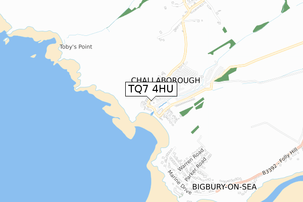 TQ7 4HU map - small scale - OS Open Zoomstack (Ordnance Survey)