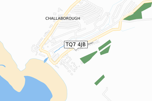 TQ7 4JB map - large scale - OS Open Zoomstack (Ordnance Survey)