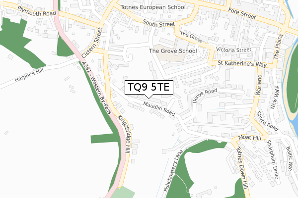 TQ9 5TE map - large scale - OS Open Zoomstack (Ordnance Survey) TQ9 5TE map - large scale - OS Open Zoomstack (Ordnance Survey)
