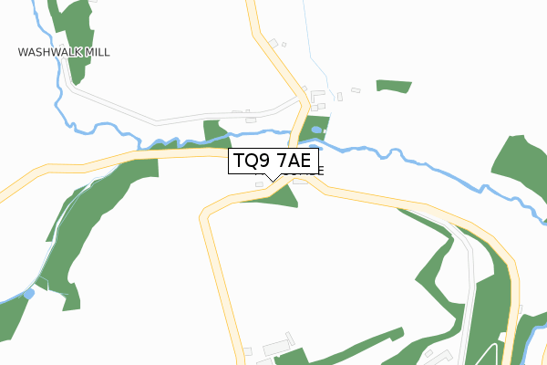 TQ9 7AE map - large scale - OS Open Zoomstack (Ordnance Survey)