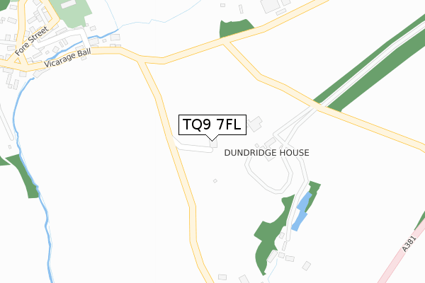 TQ9 7FL map - large scale - OS Open Zoomstack (Ordnance Survey)