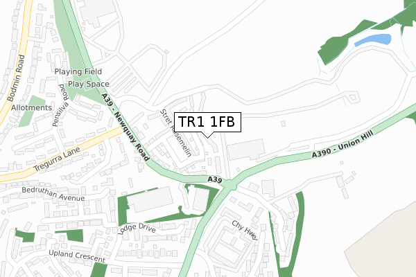 TR1 1FB map - large scale - OS Open Zoomstack (Ordnance Survey) TR1 1FB map - large scale - OS Open Zoomstack (Ordnance Survey)