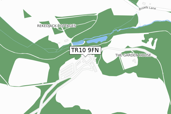 TR10 9FN map - large scale - OS Open Zoomstack (Ordnance Survey)