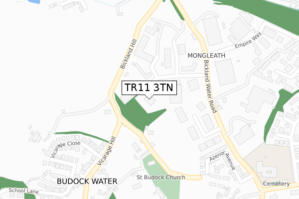 TR11 3TN map - large scale - OS Open Zoomstack (Ordnance Survey)