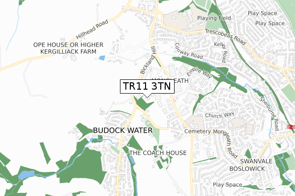 TR11 3TN map - small scale - OS Open Zoomstack (Ordnance Survey)
